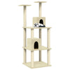Vidaxl kattenmeubel met sisal krabpalen 141 cm crèmekleurig