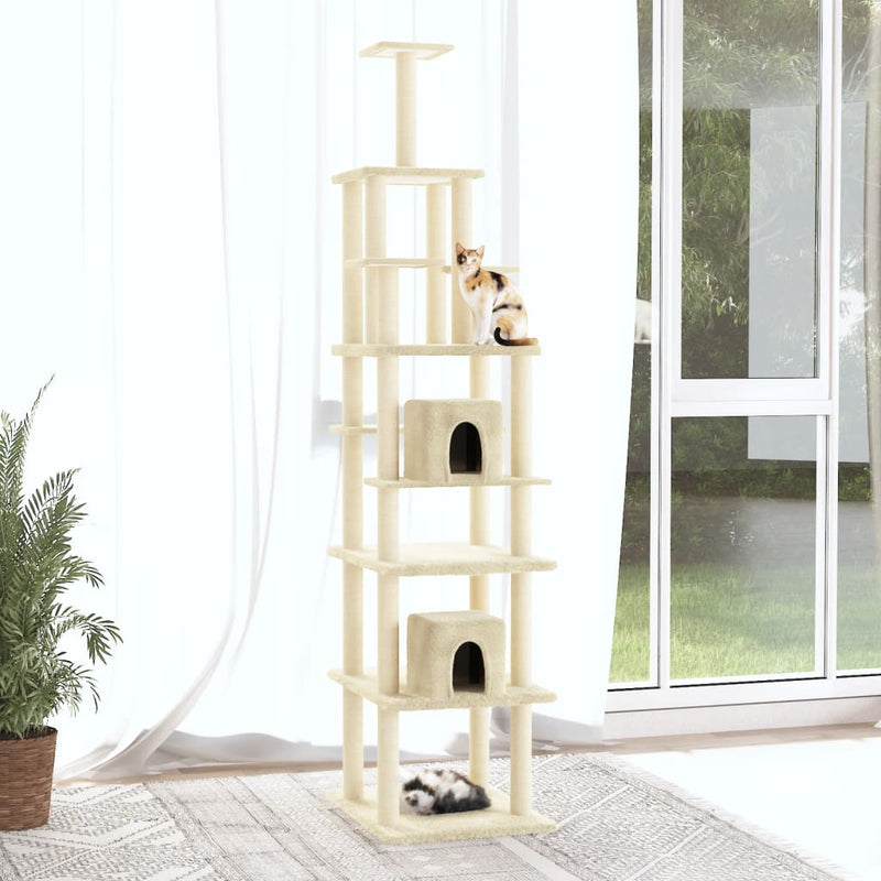 Vidaxl Cat Furniture con graffi di sisal 216 cm crema