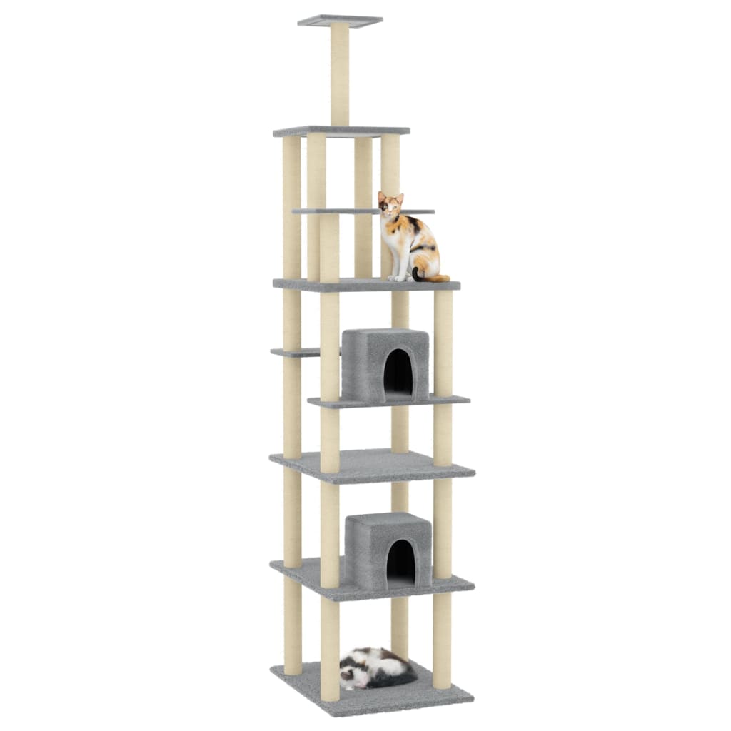 Vidaxl Cat Furniture con graffi di sisal 216 cm grigio chiaro