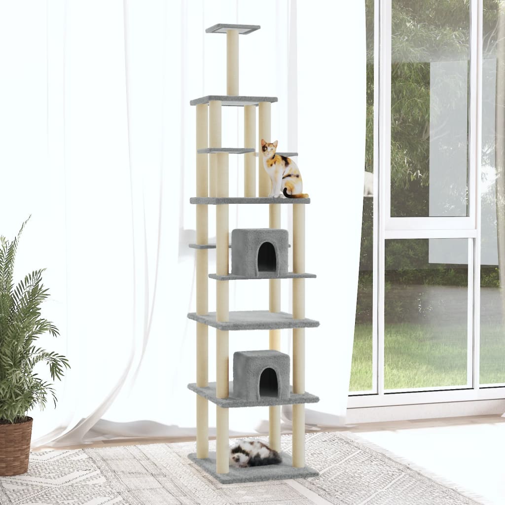 Vidaxl Cat Furniture con graffi di sisal 216 cm grigio chiaro
