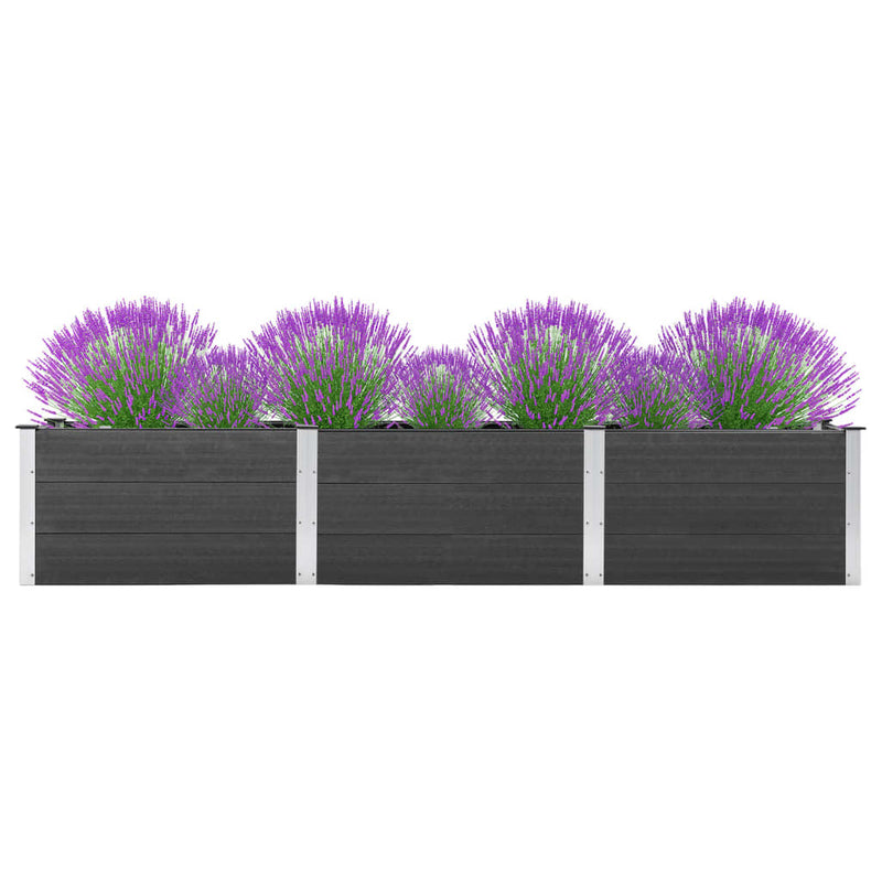 Plantador Vidaxl elevado 300x50x54 cm HKC Gray