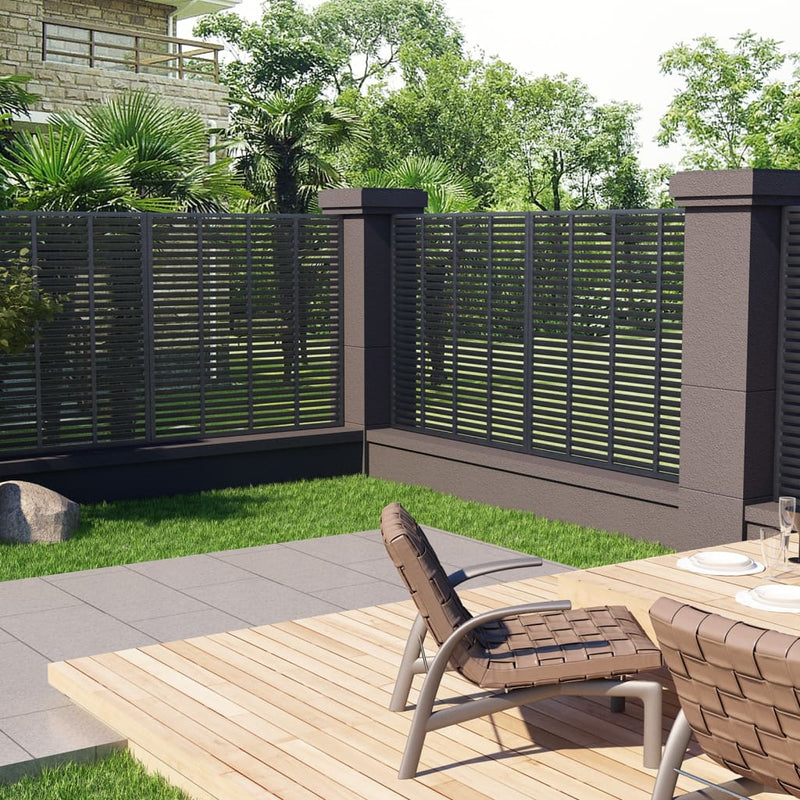 Vidaxl Lamellenhek 180x180 cm HKC Grey