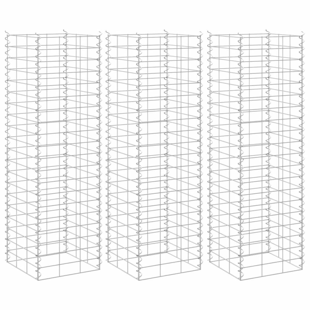 Vidaxx maceteros gaviones 3 piezas elevados 30x30x100 cm hierro