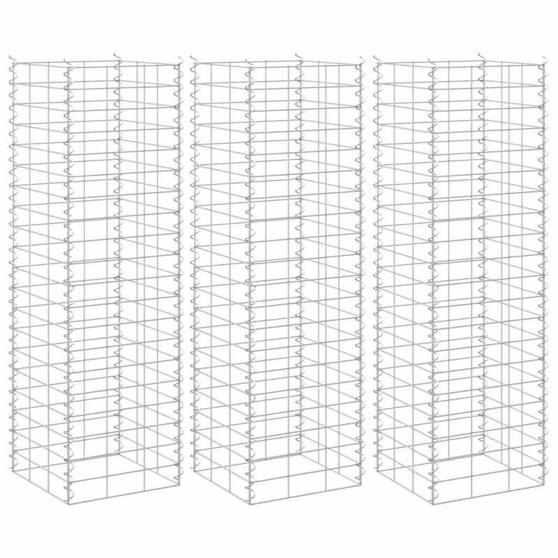 Vidaxx maceteros gaviones 3 piezas elevados 30x30x100 cm hierro