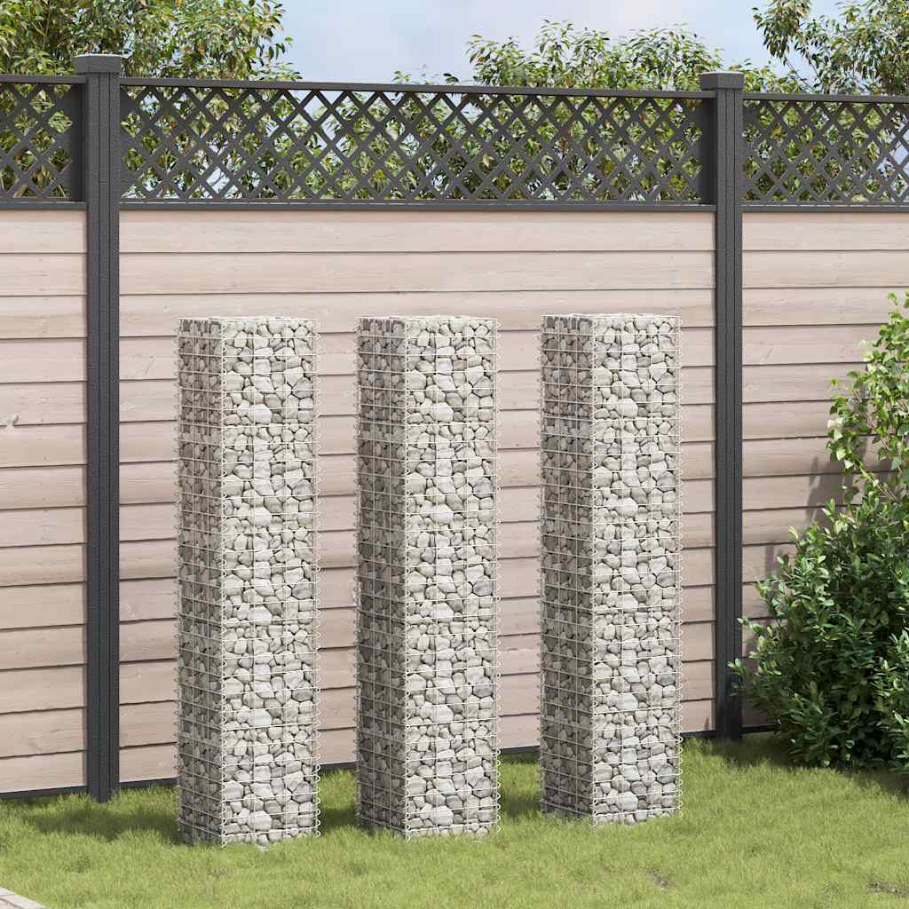 Plantadores de Vidaxl Schanskorf 3 ST elevado 30x30x150 cm de hierro