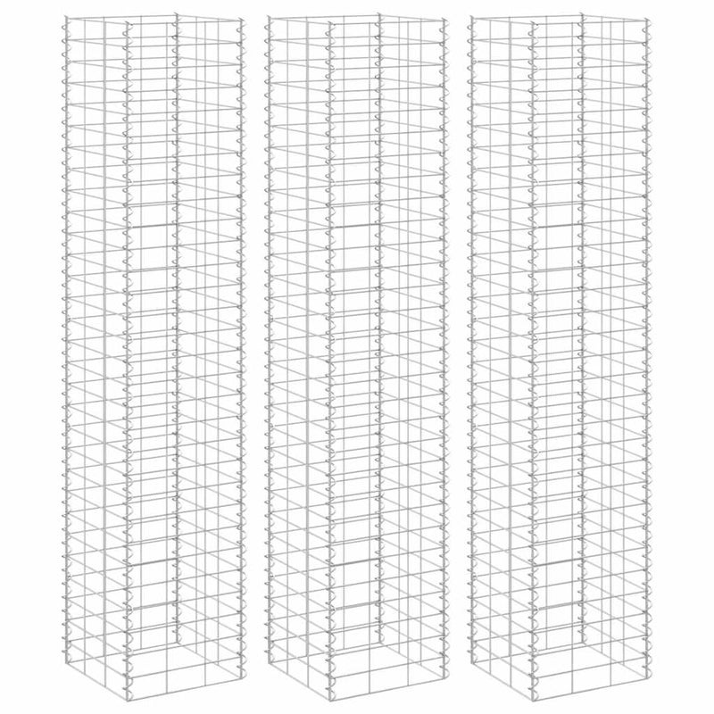 Plantadores de Vidaxl Schanskorf 3 ST elevado 30x30x150 cm de hierro