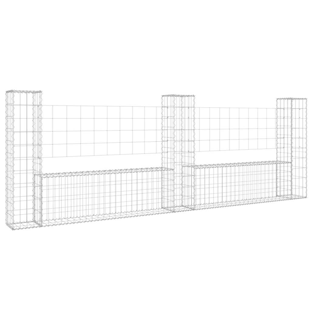 Vidaxl Schanskorf en forma de U con 3 postes 260x20x100 cm de hierro