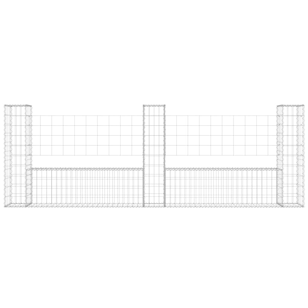 Vidaxl Schanskorf en forma de U con 3 postes 260x20x100 cm de hierro