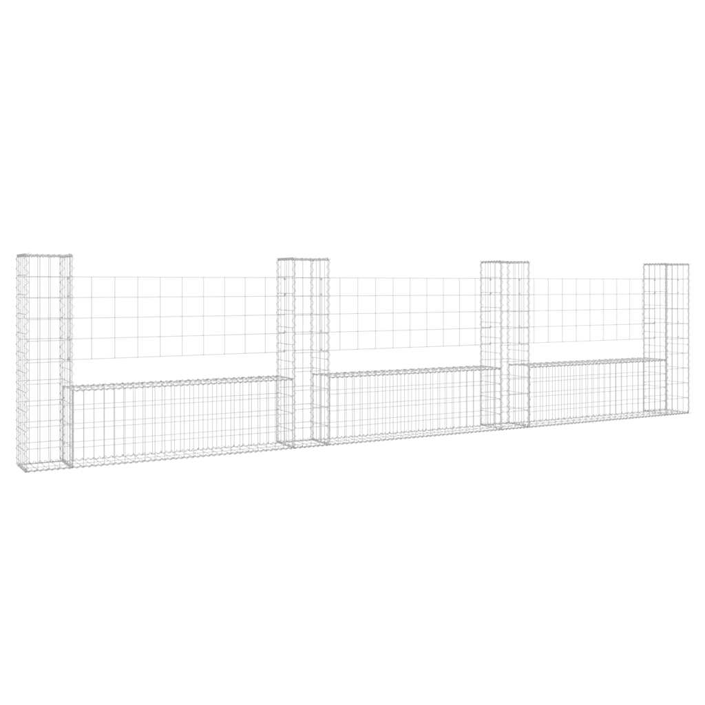 Vidaxl Schanskorf a forma di U con 4 post 380x20x100 cm di ferro
