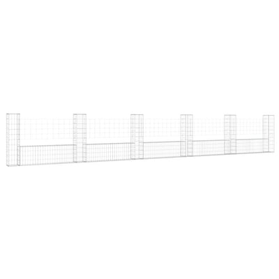 Vidaxl Schanskorf a forma di U con 6 post 620x20x100 cm di ferro