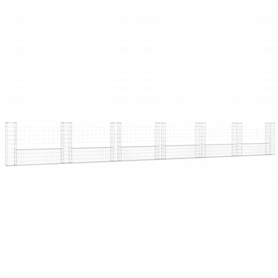 Vidaxl Schanskorf a forma di U con 7 pali 740x20x100 cm di ferro