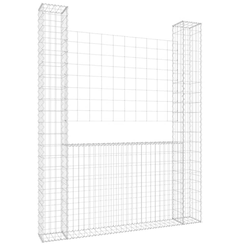 Gavión vidaxx en forma de u con 2 postes 140x20x200 cm hierro