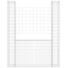 Vidaxl schanskorf u-vormig met 2 palen 140x20x200 cm ijzer