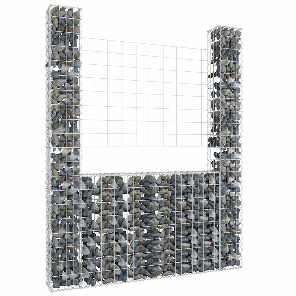 Gavión vidaxx en forma de u con 2 postes 140x20x200 cm hierro