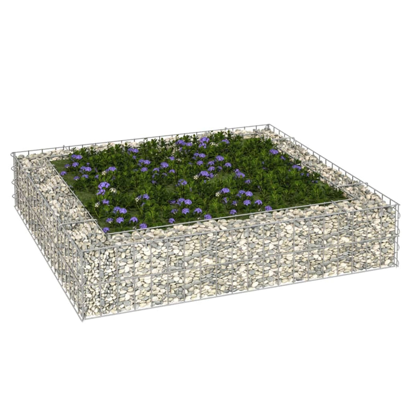 Vidaxl Gabion Planter elevado 100x100x20 cm de acero galvanizado