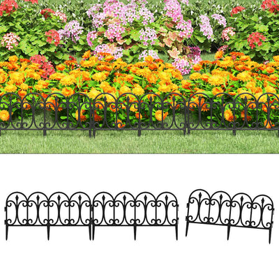 Vidaxl Gazon bordes 17 st 10 m polipropeno negro