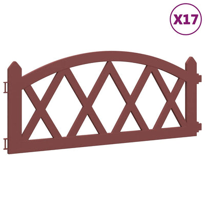 Vidaxl Gazon bordes 17 st 10 m polipropeno rojo