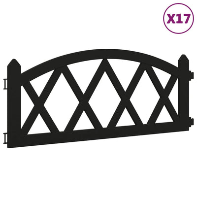 Vidaxl Gazon bordes 17 st 10 m polipropeno negro