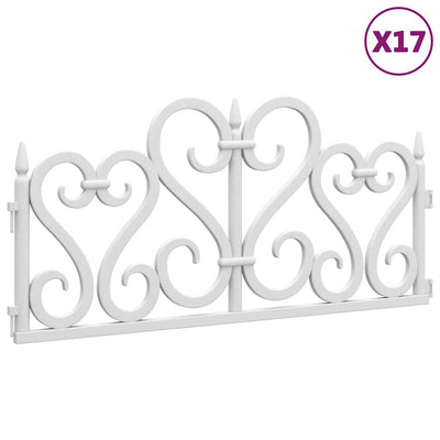 Vidaxl Gazon bordes 17 st 10 m polipropeno blanco