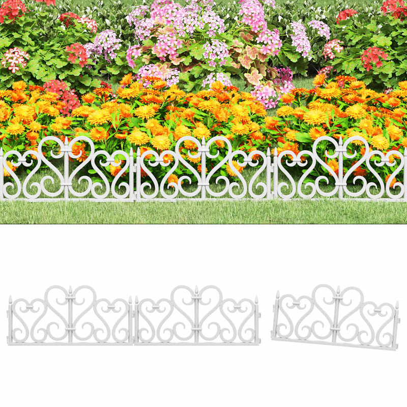 Vidaxl Gazon bordes 17 st 10 m polipropeno blanco