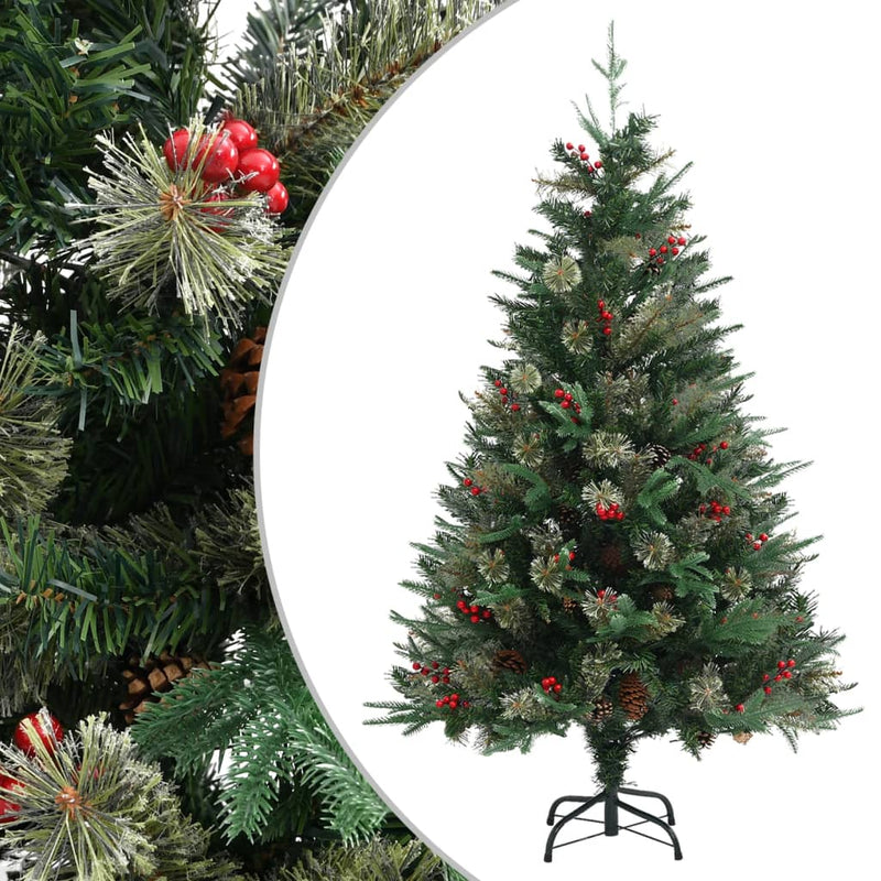 Vidaxl Tree di Natale con coni di pino 120 cm PVC e pe verde
