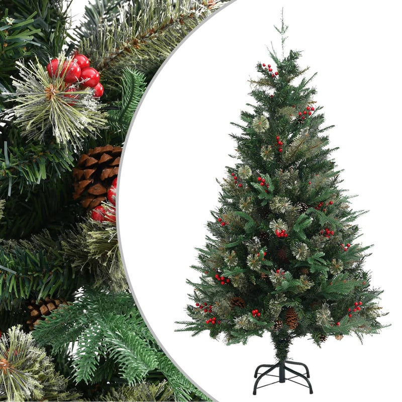 Vidaxl Tree di Natale con coni di pino 150 cm PVC e pe verde