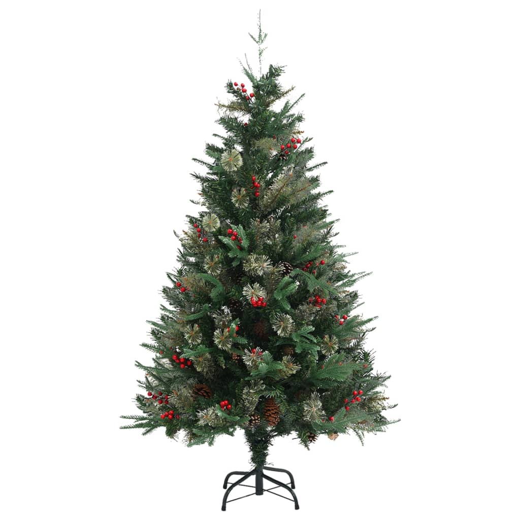 Vidaxl Tree di Natale con coni di pino 150 cm PVC e pe verde