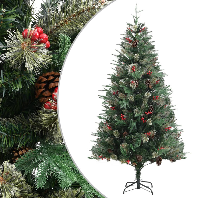 Vidaxl Tree di Natale con coni di pino 195 cm PVC e pe verde