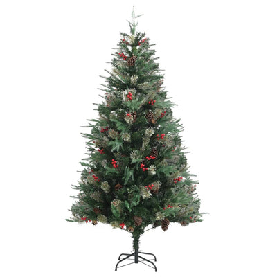 Vidaxl Tree di Natale con coni di pino 195 cm PVC e pe verde