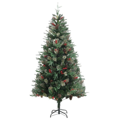 Árbol de Navidad Vidaxl con conos de pino 225 cm PVC y PE Green