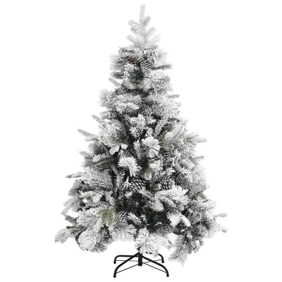 Árbol de Navidad Vidaxl con conos de pino y nieve de 150 cm PVC y PE