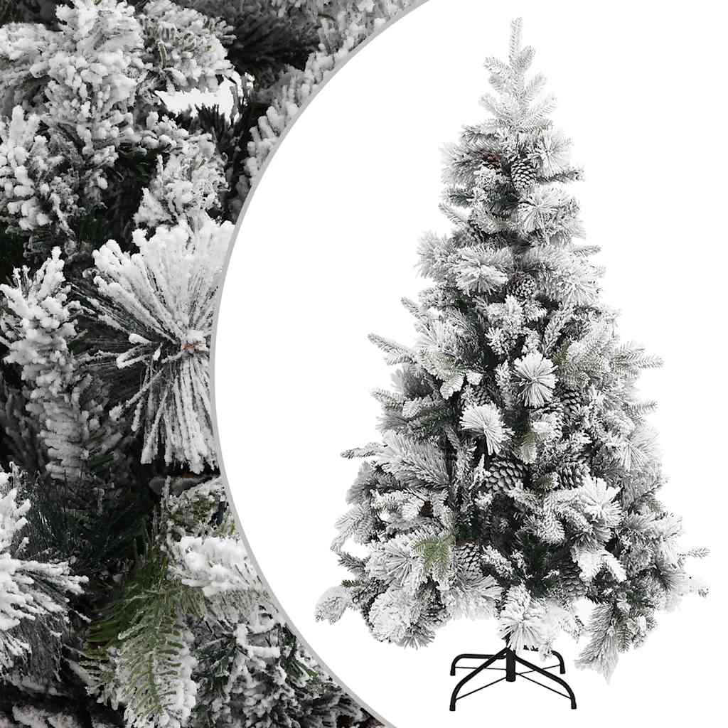 Albero di Natale Vidaxl con coni di pino e neve 195 cm PVC e PE