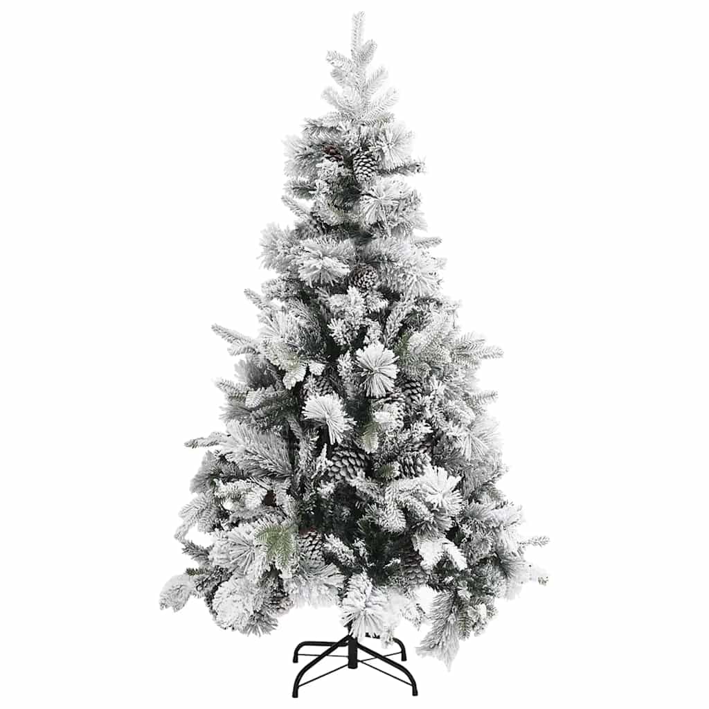 Albero di Natale Vidaxl con coni di pino e neve 195 cm PVC e PE