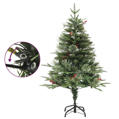 VidaXL Kerstboom met LED en dennenappels 120 cm PVC en PE groen
