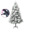 Albero di Natale Vidaxl con coni a LED e pini e neve 195 cm PVC e PE