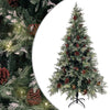 Árbol de Navidad Vidaxl con conos LED y pino 195 cm PVC y PE Verde y blanco