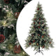 Vidaxl Tree di Natale con coni a LED e pini 195 cm PVC e PE verde e bianco