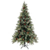 Árbol de Navidad Vidaxl con conos LED y pino 195 cm PVC y PE Verde y blanco