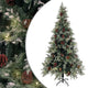 Vidaxl Tree di Natale con coni a LED e pini 225 cm PVC e PE verde e bianco