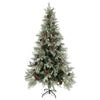 Árbol de Navidad Vidaxl con conos LED y pino 225 cm PVC y PE Verde y blanco