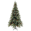 Árbol de Navidad Vidaxl con conos LED y pino 225 cm PVC y PE Verde y blanco