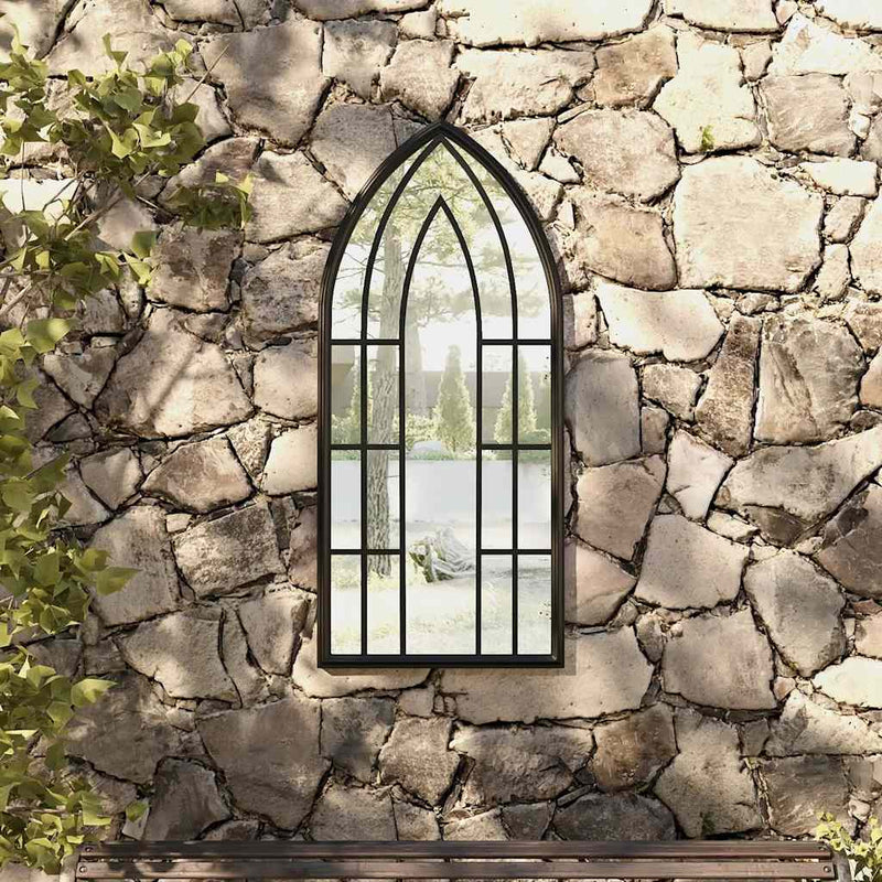Vidaxl Garden Mirror 100x45 cm de hierro negro