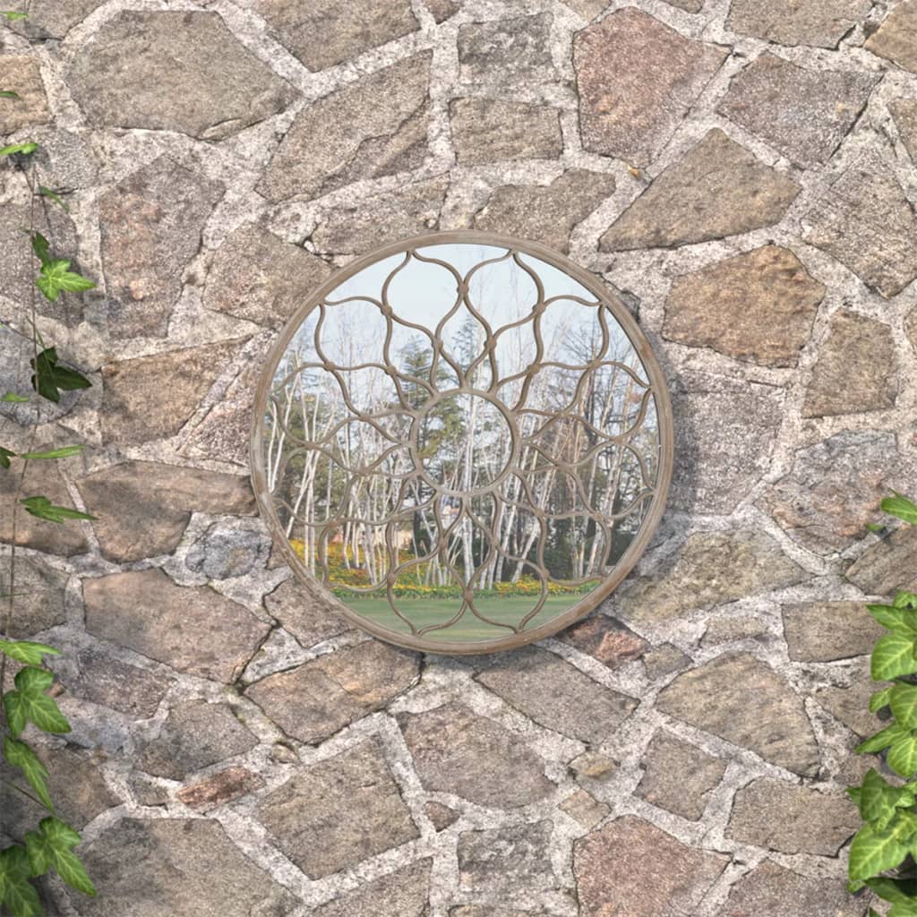 Vidaxl Garden Mirror alrededor de 40x3 cm de arena de hierro
