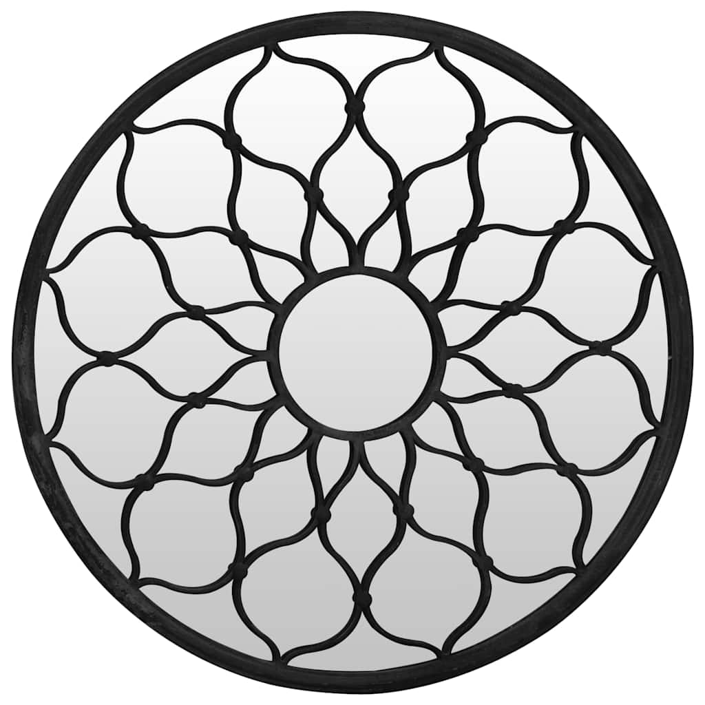 Vidaxl tuinspiegel rond 40x3 cm ijzer zwart