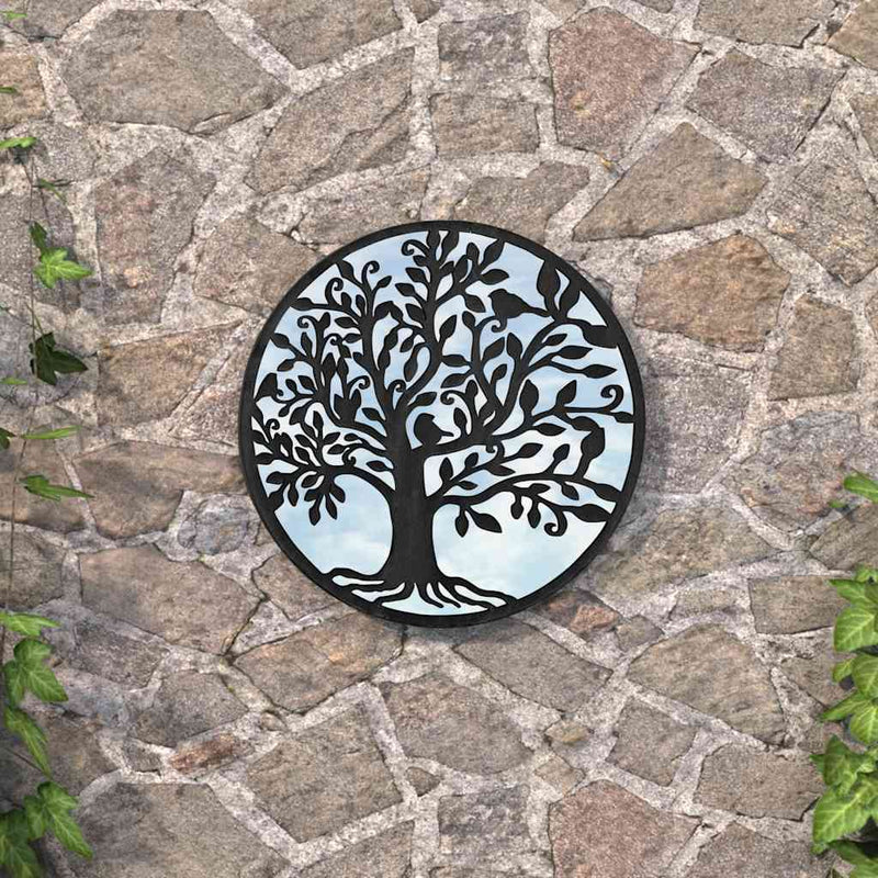 Vidaxl Garden Specchio intorno a 60x2,5 cm di ferro nero