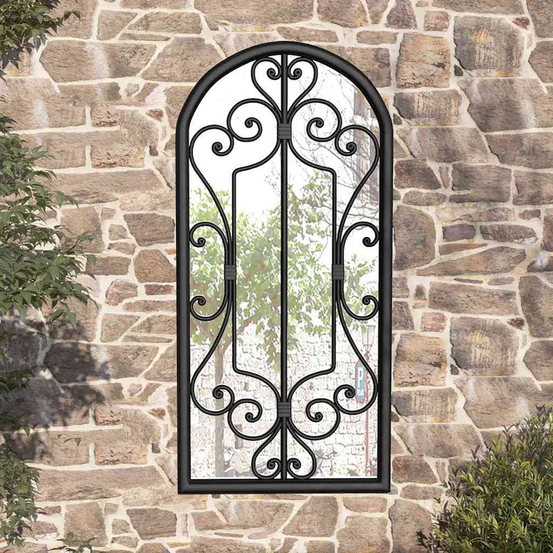 Vidaxl Garden Mirror 100x45 cm de hierro negro