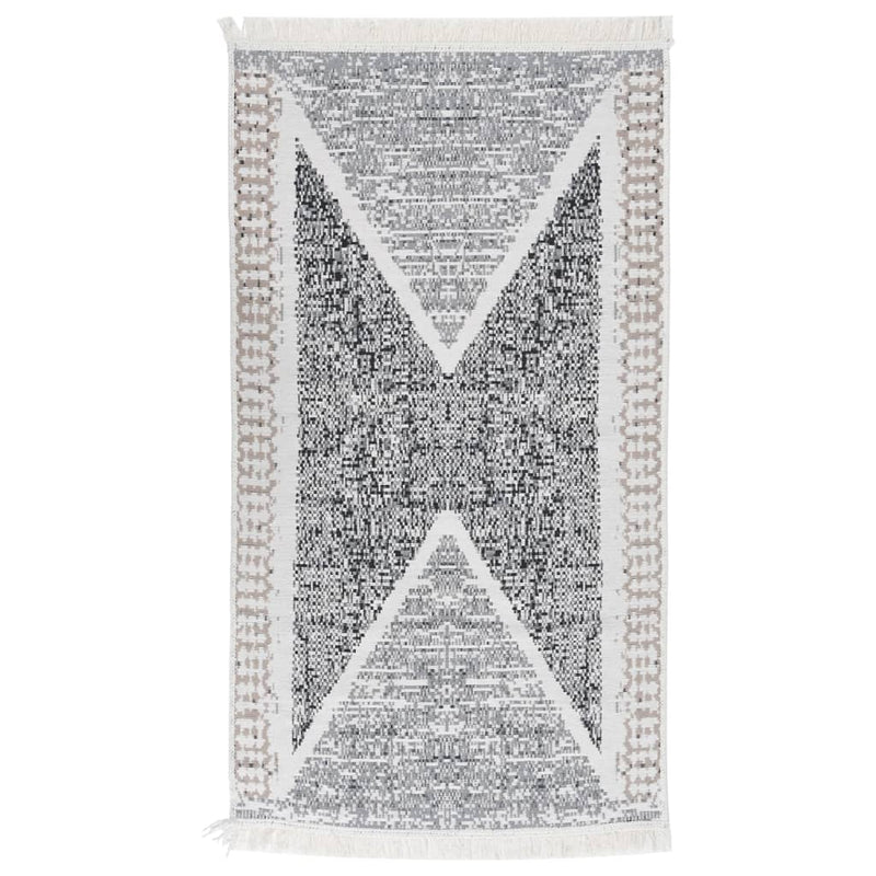 Tappeto Vidaxl 120x180 cm di cotone nero e grigio