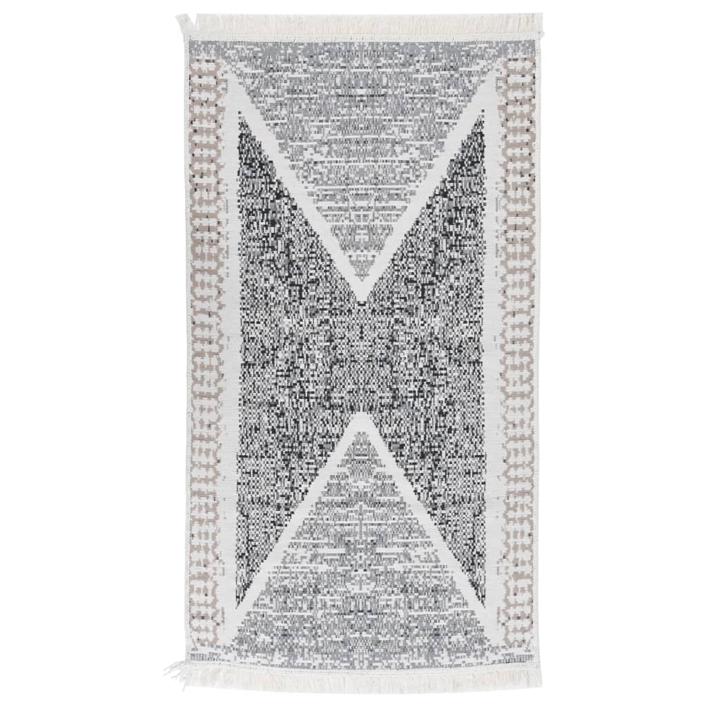 Tappeto Vidaxl 120x180 cm di cotone nero e grigio