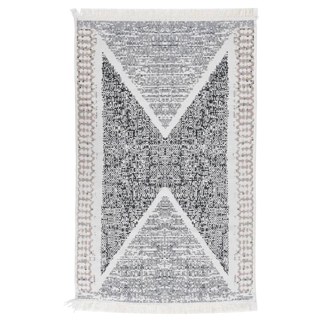Vidaxl tappeto 160x230 cm di cotone nero e grigio