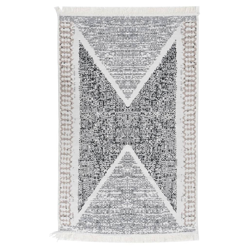 Vidaxl tappeto 160x230 cm di cotone nero e grigio